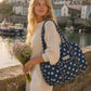 Handmade Duffle Bag - The Indria - Postcards from the Coast -Sailor Bloom