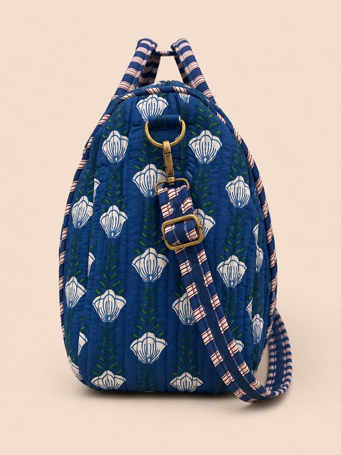 Handmade Duffle Bag - The Indria - Postcards from the Coast -Sailor Bloom