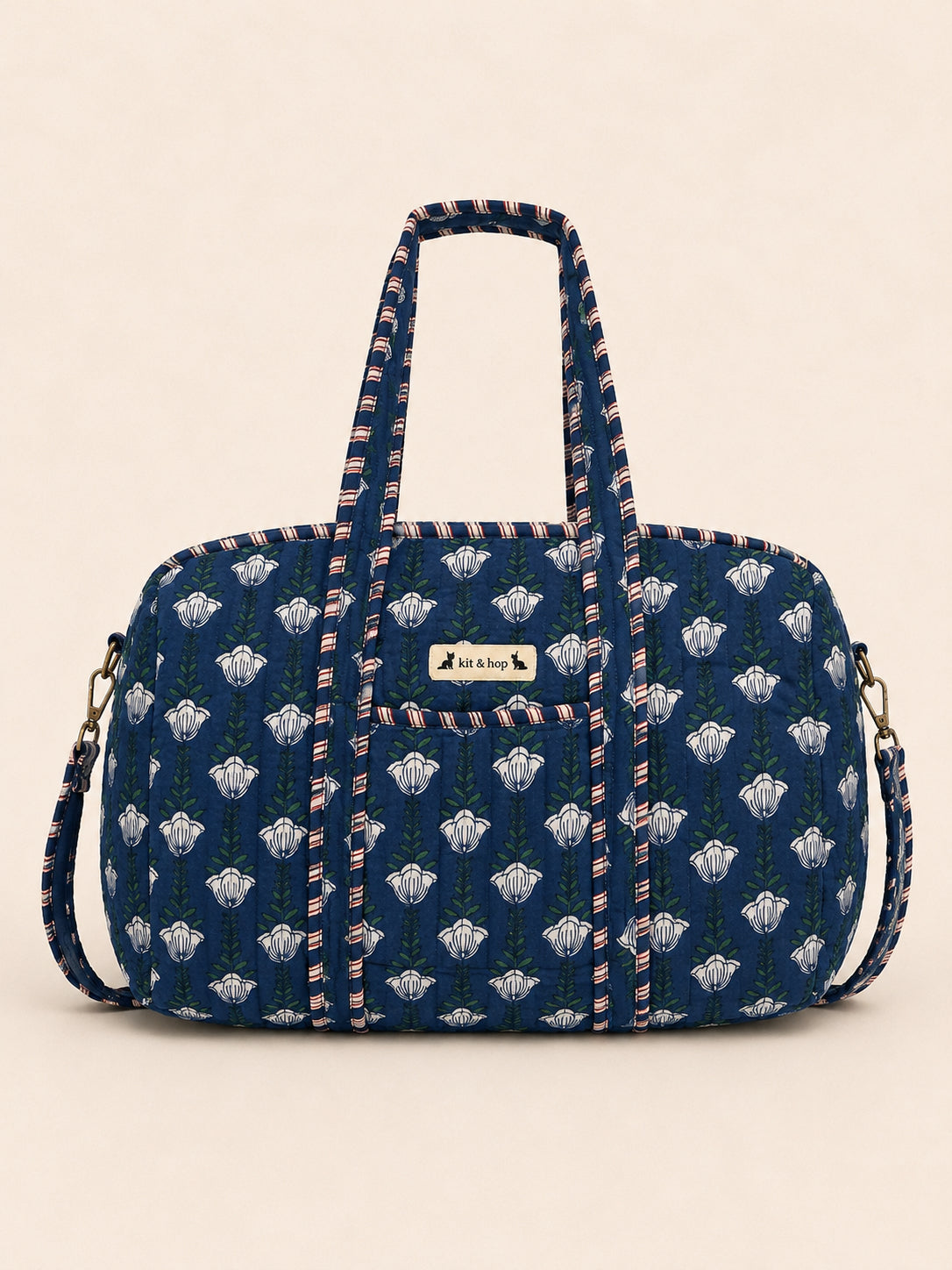 Handmade Duffle Bag - The Indria - Postcards from the Coast -Sailor Bloom