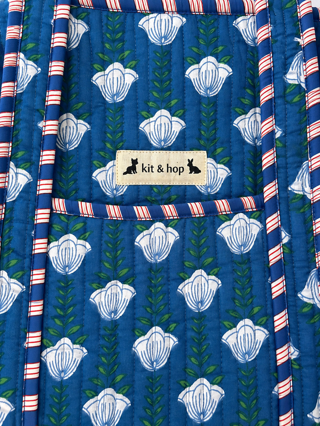 Handmade Duffle Bag - The Indria - Postcards from the Coast -Sailor Bloom