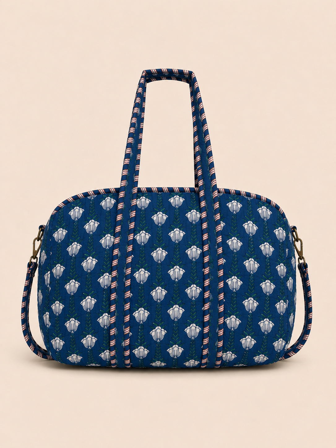 Handmade Duffle Bag - The Indria - Postcards from the Coast -Sailor Bloom