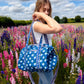 Handmade Duffle Bag - The Indria - Postcards from the Coast -Sailor Bloom