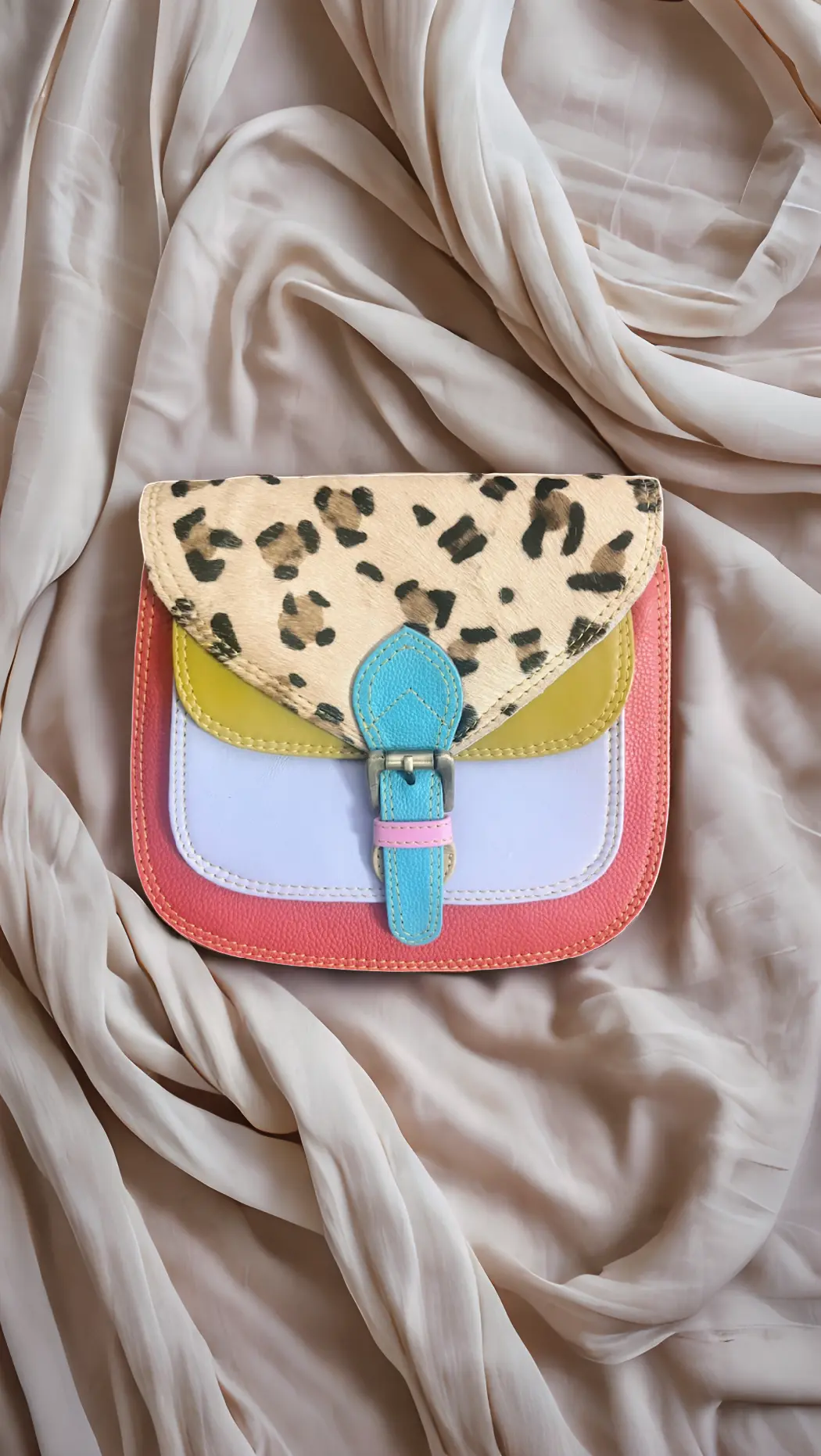 Handmade reclaimed leather cross body bag in brown – Kit & Hop