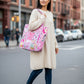 Large Tote Bag - The Willow in red with floral design, perfect for stylish and eco-conscious everyday use.