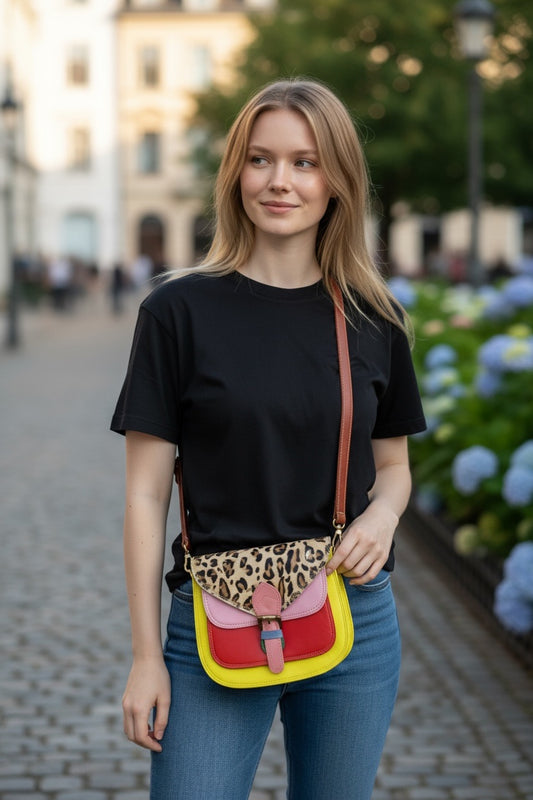 Handmade Leather Crossbody Bag - Romy - Wild Sunshine