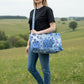 Handmade Patchwork duffle bag  The Indira - blues