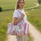 Handmade Patchwork duffle bag  The Indira - Pinks and Whites