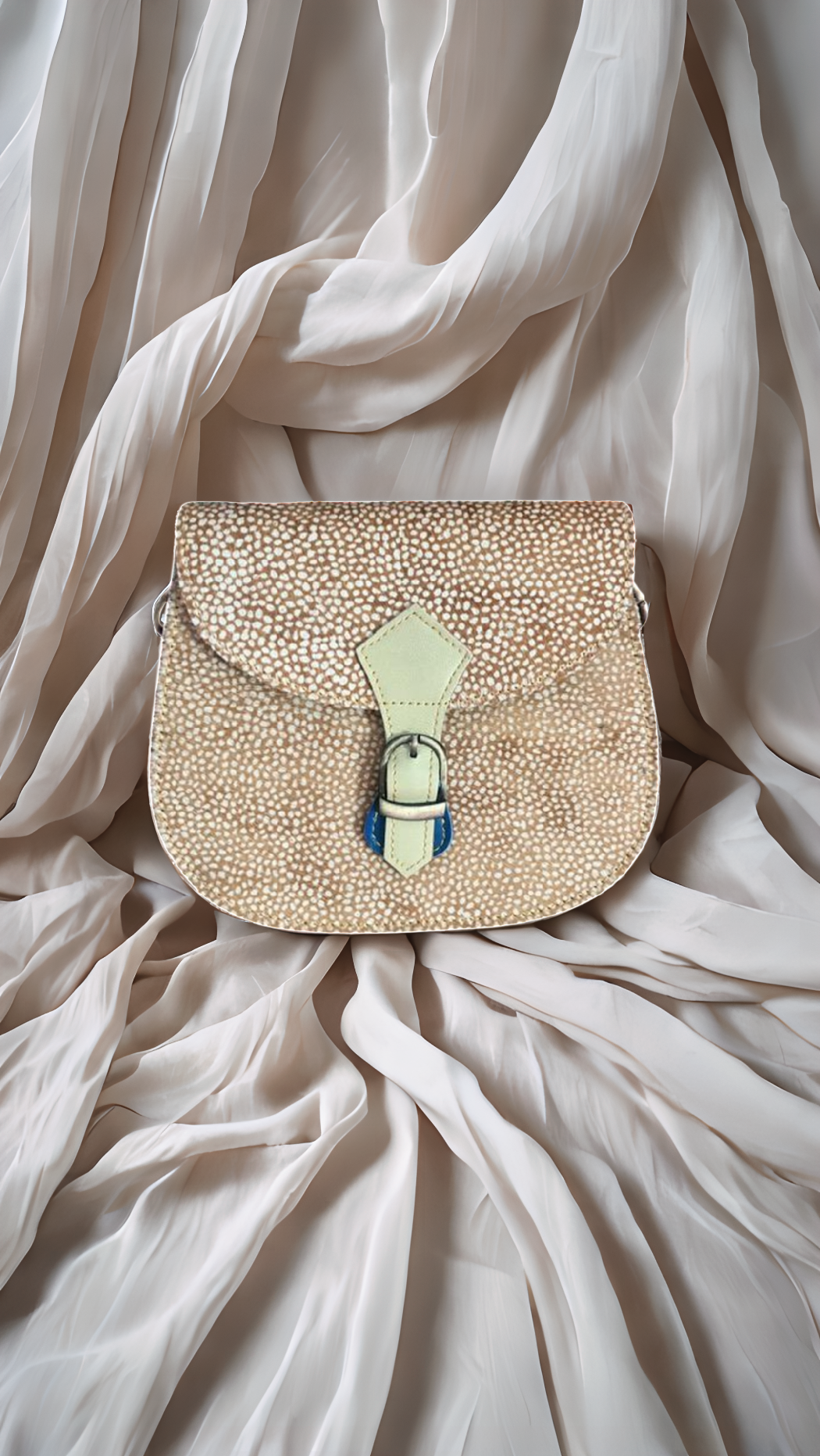 Mini handmade leather cross body bag ingold dots – Kit & Hop