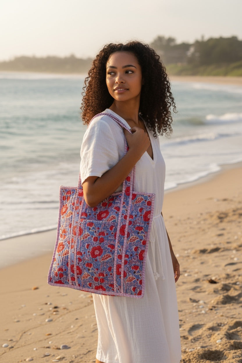 Handcrafted large tote bag – The Willow by Kit & Hop
