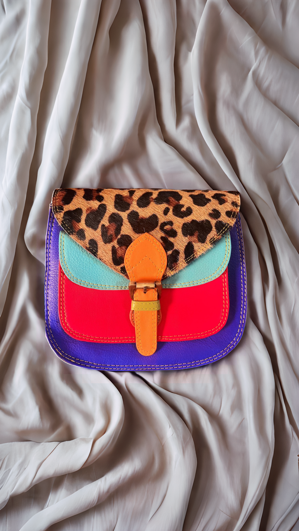 leather cross body bag boho satchel