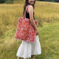 Large Tote Bag - The Willow -Red