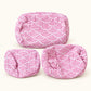 Pink Fan Print Wash Bag Trio | Perfectly Imperfect Sample