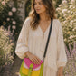 Handmade Leather Crossbody Bag - Romy - Painted Garden - Blossom
