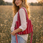 Handmade Cotton Mini Tote Bag - Lila - Wild Meadow - Peony
