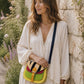 Handmade Leather Crossbody Bag - Romy - Painted Garden - Marigold