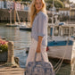 Handmade Duffle Bag - The Indria - Postcards from the Coast - Mosaic Blue