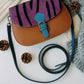 Handmade Leather Crossbody bag - Mira - Twilight Zebra