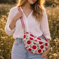 Handmade Cross Body Bag - Elara - Wildflower Path - Poppy