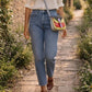 Handmade Leather Crossbody Bag - Romy - Walled Garden - Golden Poppy