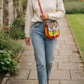 Handmade Leather Crossbody Bag - Romy - Walled Garden - Sun Leopard