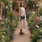 Handmade Leather Crossbody Bag - Romy - Walled Garden - Bluebell Garden