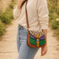 Handmade Leather Crossbody Bag - Romy - Walled Garden - Iris