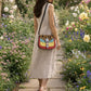 Handmade Leather Crossbody Bag - Romy - Walled Garden - Scarlet Marigold