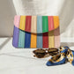 Handmade Leather Crossbody bag - Lola- Electric Rainbow