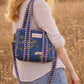 Handmade Cotton Mini Tote Bag - Lila - Wild Meadow - Indigo