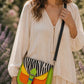 Handmade Leather Crossbody Bag - Romy - Painted Garden - Clementine