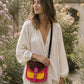 Handmade Leather Crossbody Bag - Romy - Painted Garden -Mimosa