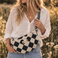 Handmade Cross Body Bag - Elara - Wildflower Path - Noir Check