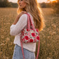 Handmade Cotton Mini Tote Bag - Lila - Wild Meadow - Poppy