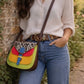 Handmade Leather Crossbody Bag - Romy - Walled Garden - Lemon Border