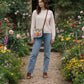 Handmade Leather Crossbody Bag - Romy - Walled Garden - Delphium & Rose